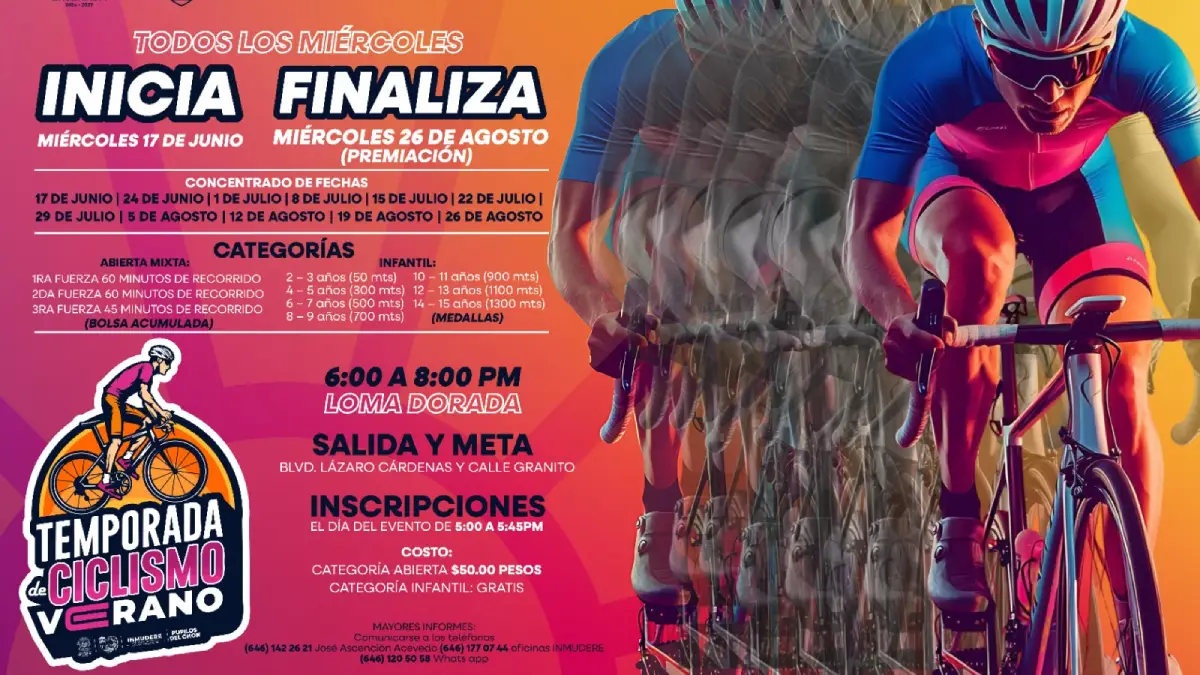 Invita gobierno de Claudia Agatón a la Temporada de Ciclismo Verano 2026